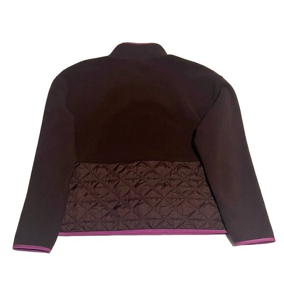 Peloton 'New Heights' Dark Brown Sherpa Quilted Pullover Jacket Womens sz S - Picture 3 of 5